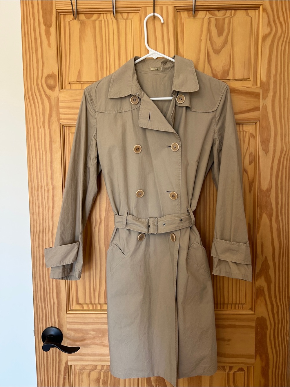 Max Studio Khaki Trench Coat with Belt